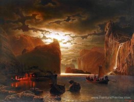 Pêche près du fjord par Moonlight