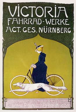 Affiche publicitaire Victoria Fahrradwerke (vélos)