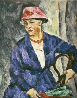 Portrait d'Olga Konchalovskaya, épouse de l'artiste, en bleu