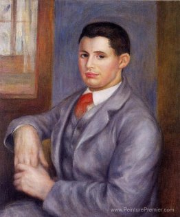 Jeune homme dans une cravate rouge, portrait d'Eugene Renoir