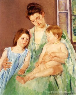 Jeune mère et deux enfants