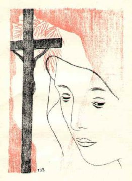 Une fille avec le crucifix