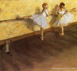 Des danseurs pratiquant à la barre