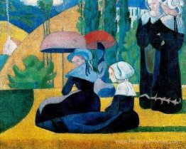 Femmes breton avec des parasols