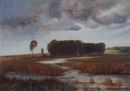 Paysage avec marais et îles boisées