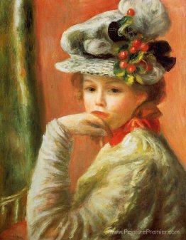 Jeune fille dans un chapeau blanc