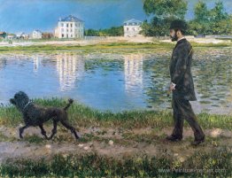 Richard Gallo et son chien à Petit Gennevilliers