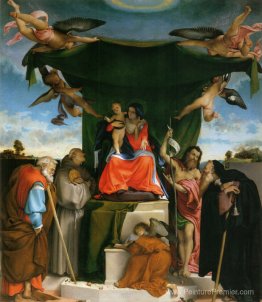 Madonna intronisée avec des anges et des saints, St. Joseph et S