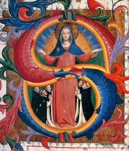 Madonna de miséricorde avec des frères à genoux