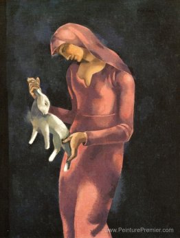 Femme avec un lapin