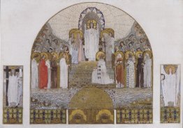 Am Steinhof Church, conception de la mosaïque pour l'autel princ