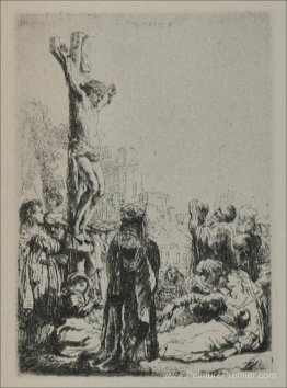 La crucifixion une petite plaque carrée