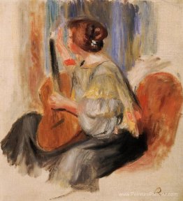 Femme avec de la guitare