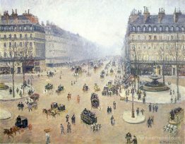 Avenue de l'Opera, lieu du Théâtre Francais. Brumeux