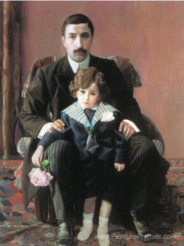 Portrait d'Arman Frantsevich Aziber et de son fils