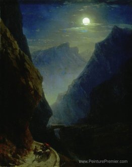 Gorge Darial. Nuit de lune