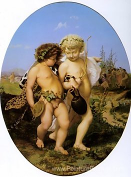 Bacchus ivre et Cupidon