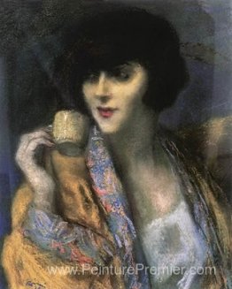 Femme avec une tasse chinoise