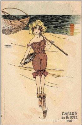 Garçons et filles en mer