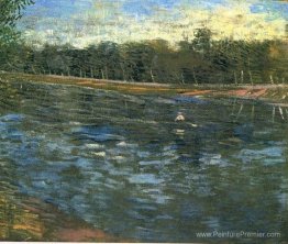 La Seine avec un bateau d'aviron