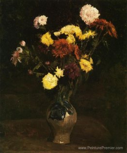 Panier des œillets et des zinnias