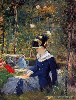 Jeune femme dans le jardin