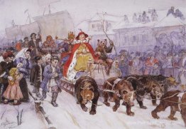 Big Masquerade en 1772 dans les rues de Moscou avec la participa