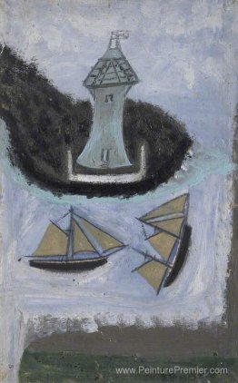 Phare et deux voiliers