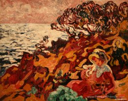 Femme au bord de la mer