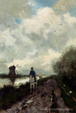 Sur le chemin de remorquage le long de la rivière Amstel