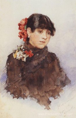 Fille napolitaine avec des fleurs dans ses cheveux