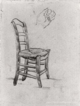 Chaise et croquis d'une main