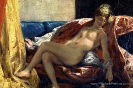 Odalisque inclinable ou femme avec une perruche