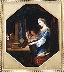 Sainte Cecile jouant de l'orgue