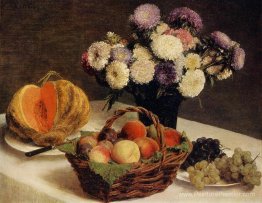 Fleurs et fruits, un melon