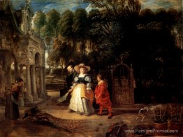 Rubens et Helene Fours dans le jardin