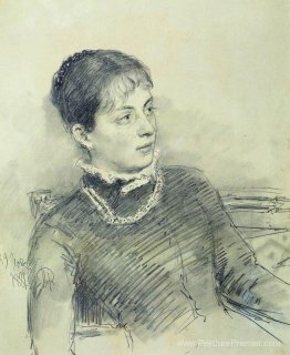 Portrait d'une jeune femme, assise sur le canapé