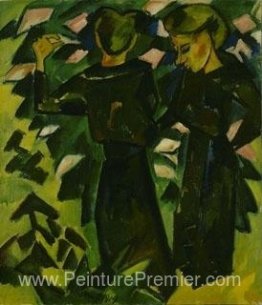 Deux filles dans un jardin