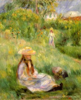 Jeune fille dans le jardin de mezy