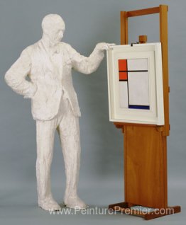 Portrait de Sidney Janis avec la peinture Mondrian
