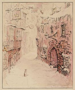 Simpkin dans la rue neigeuse