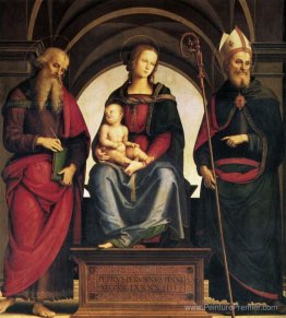 Dame en trône avec un enfant entre les saints et John Augustine