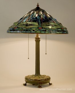 Lampe de bibliothèque. Libellule et conception de l'eau