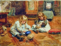 Les enfants jouant dans l'atelier