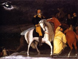 George Washington avec son armée traversant le Delaware