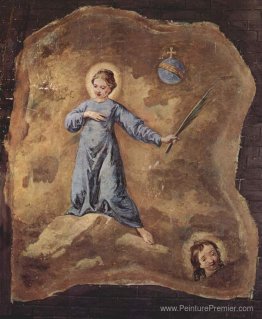 Fresco à San Pantalon à Venise, scène: Holy Martyr, fragment