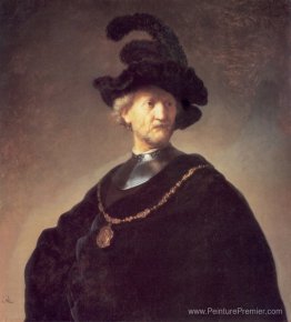 Vieil homme avec un chapeau noir et gorget