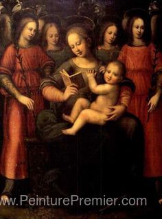 Madonna avec enfant et quatre anges