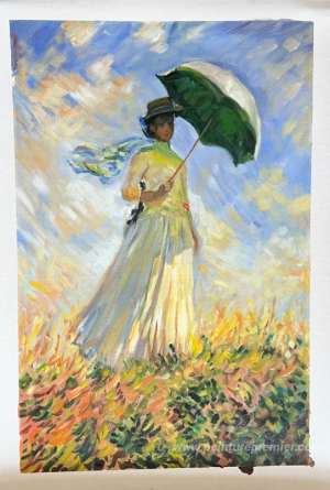 Femme avec un parasol, face à droite (également connue sous le n