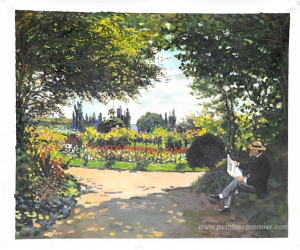 Adolphe Monet Lire dans le jardin